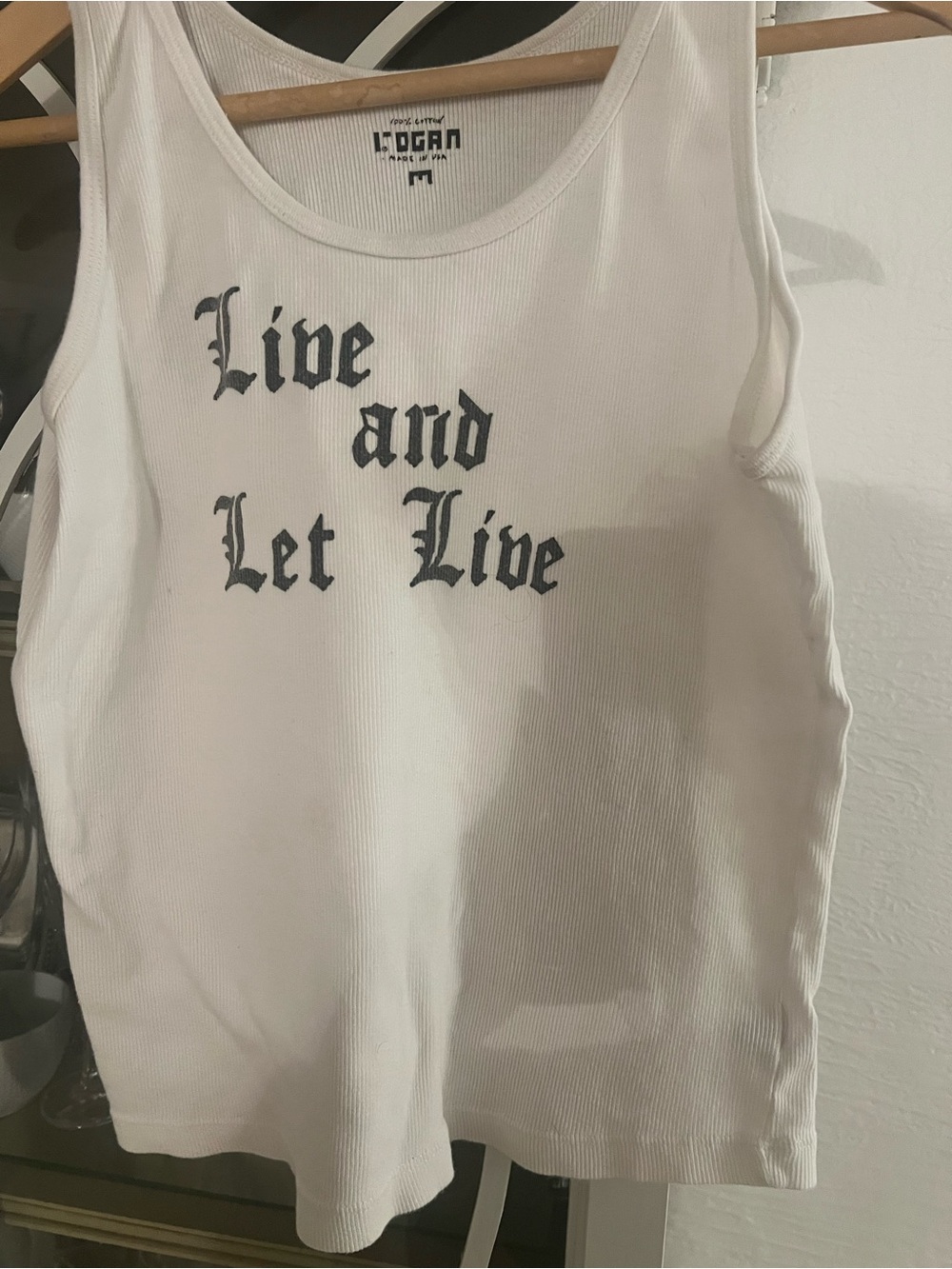 Logan White 'Live and Let Live' Ribbed Tank Top